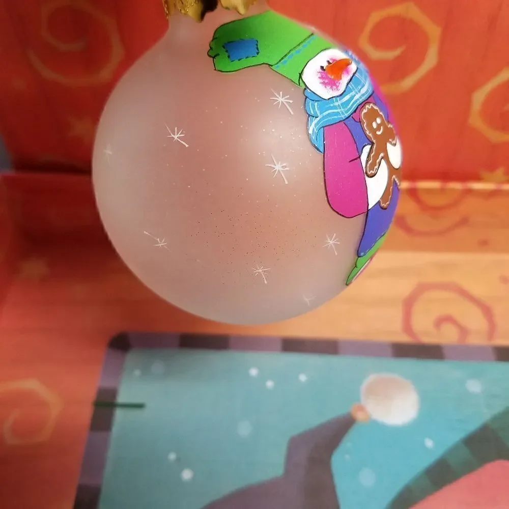 Set of 3  Hand painted 3D snowman ornaments. Aprox 8